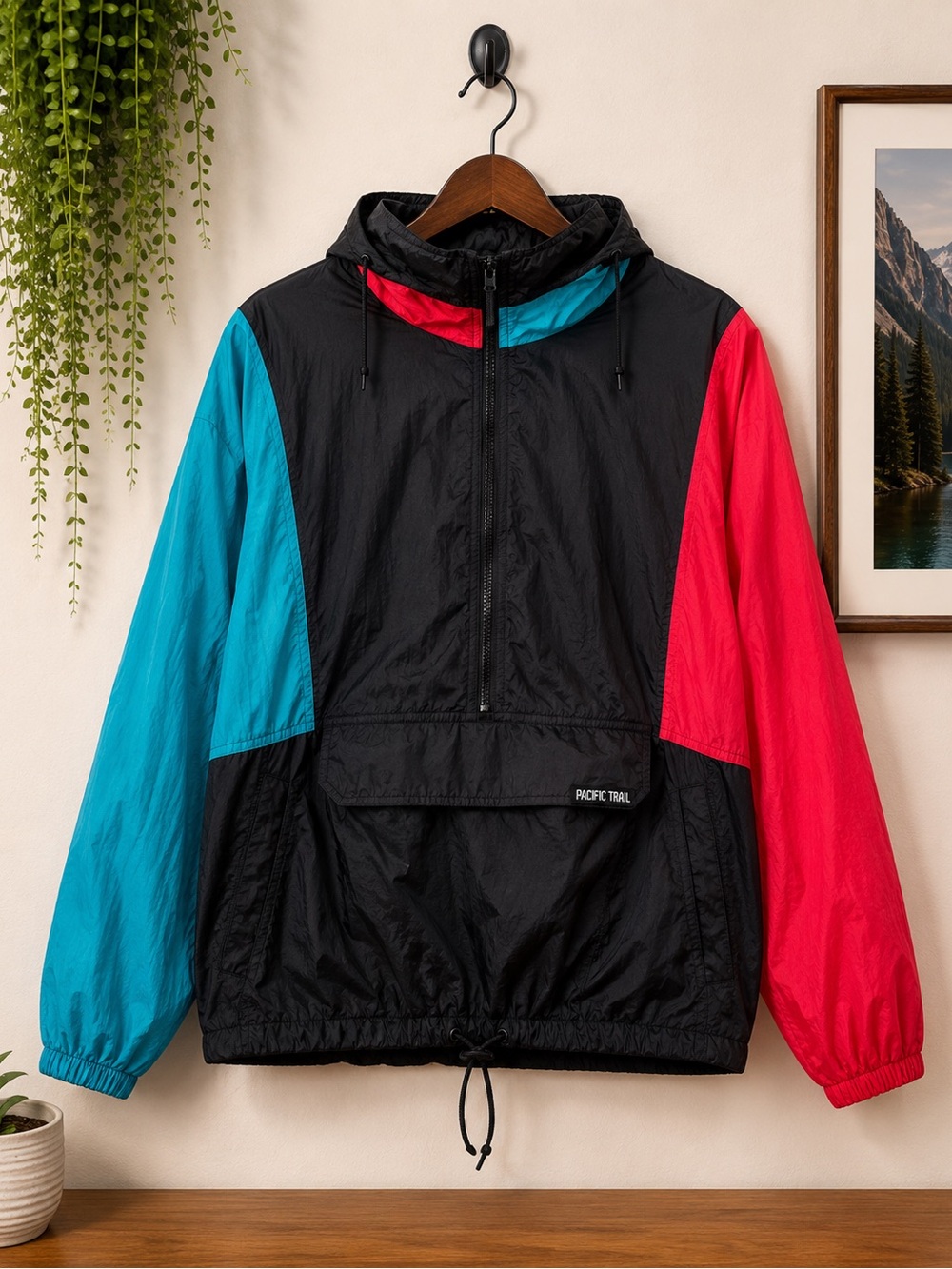 Vintage Pacific Trail Colorblock Windbreaker Jacket Medium M